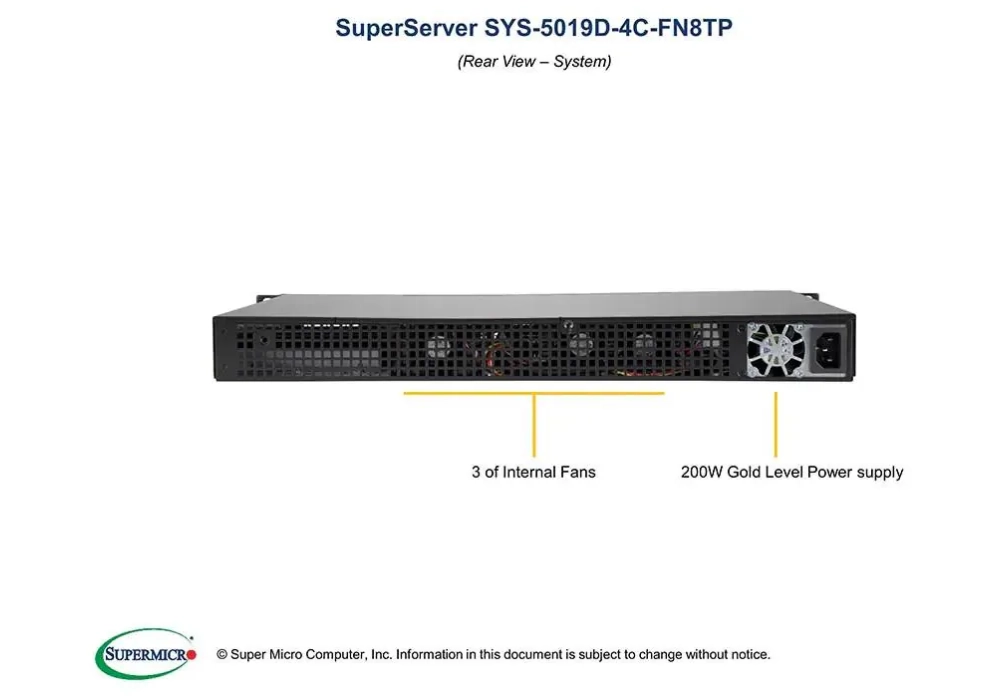 Supermicro Barebone SuperServer 5019D-4C-FN8TP