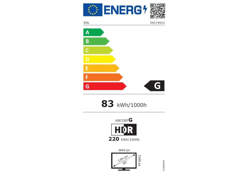 TCL TV 55C745 55", 3840 x 2160 (Ultra HD 4K), QLED