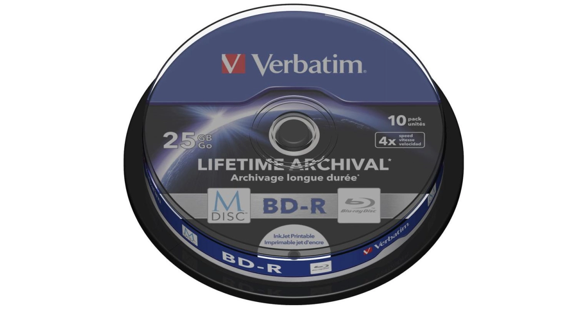 VERBATIM 43812 25Go BD-R Disque Vierge Blu-Ray - disques Vierges Blu-Ray  (BD-R, 25 Go, 405 nm, Fuseau, 50 pièce(s)) : : Informatique