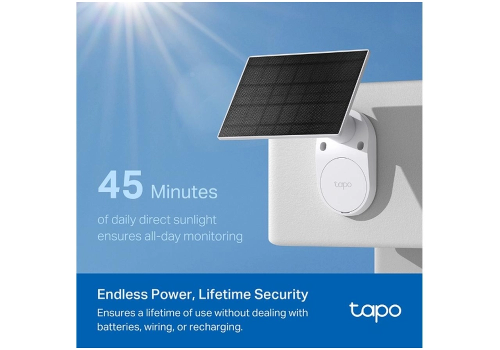 TP-Link Caméra réseau Tapo C410 panneau solaire Tapo A201 inclus