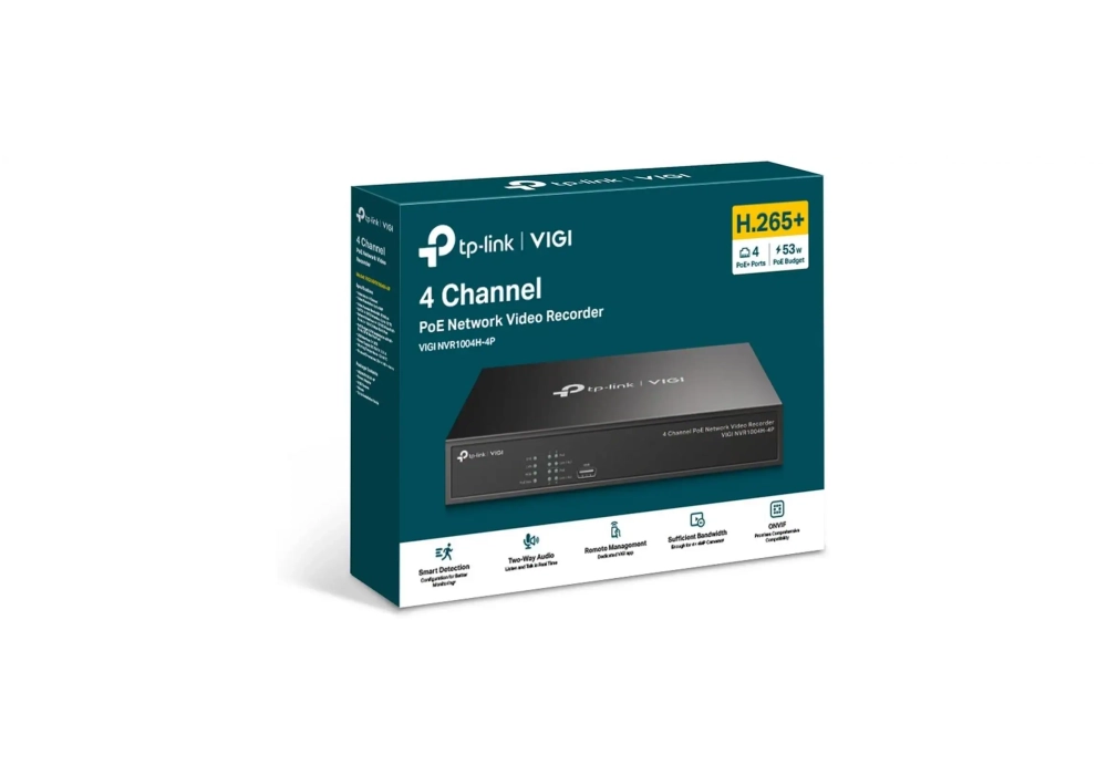 TP-Link Vigi Enregistreur réseau VIGI NVR1004H-4P 0 TB, 4 Canal 