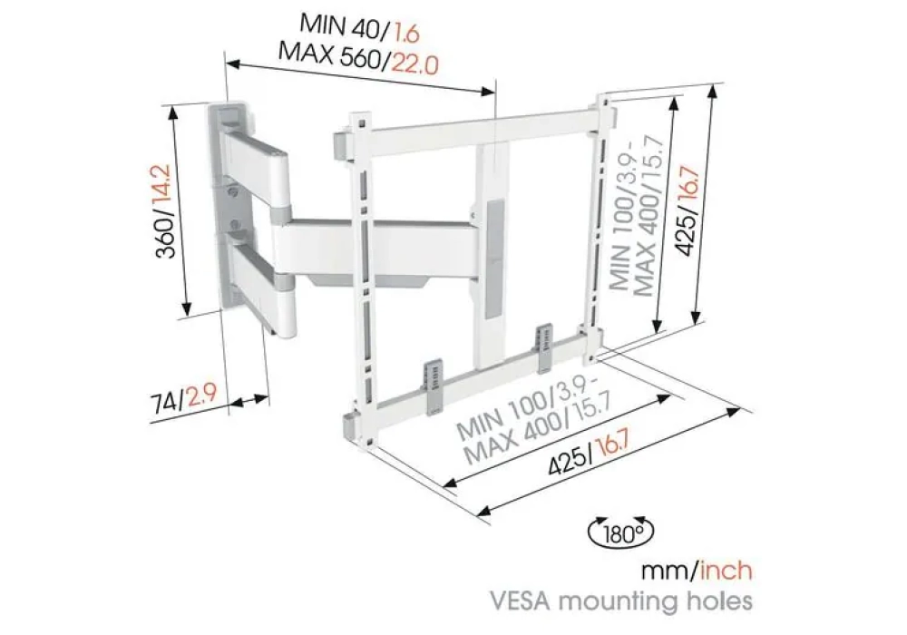 Vogel's TVM 5445 - Blanc